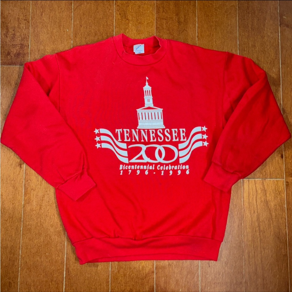 Vintage Tennessee Sweatshirt Mens Large Red Bicentennial Celebration 1796-1996